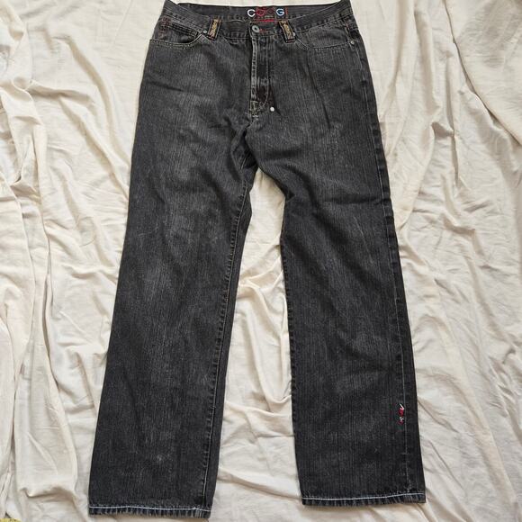 Vintage Coogi Jeans Size 36x34 Black Wash Embroidered Denim Y2K Baggy Fit - Picture 3 of 13